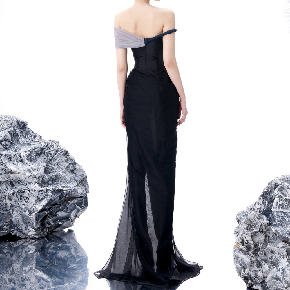 Lael Dress - ET216 - Grey/Black Ombre