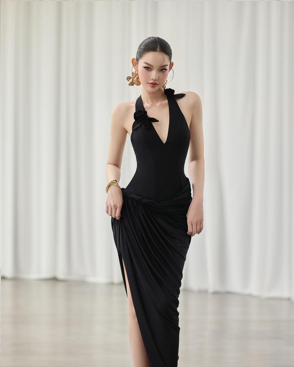 Rosa Dress - VE207 - BLACK