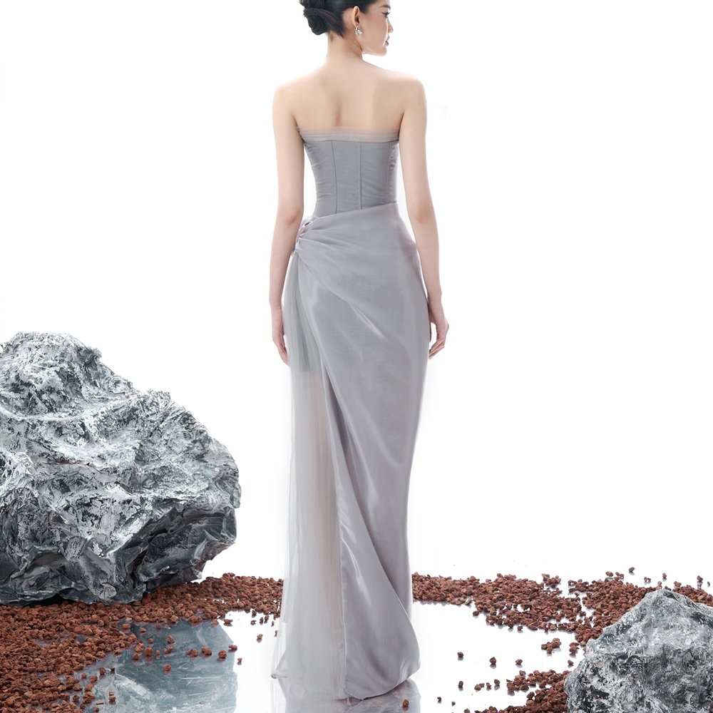Esta Dress - ET219 - Blue/Gray Light