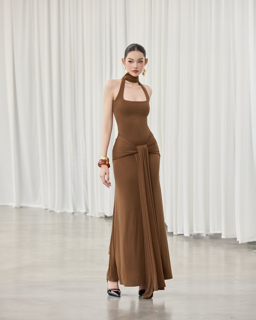 Gari Dress - VE206 - BROWN