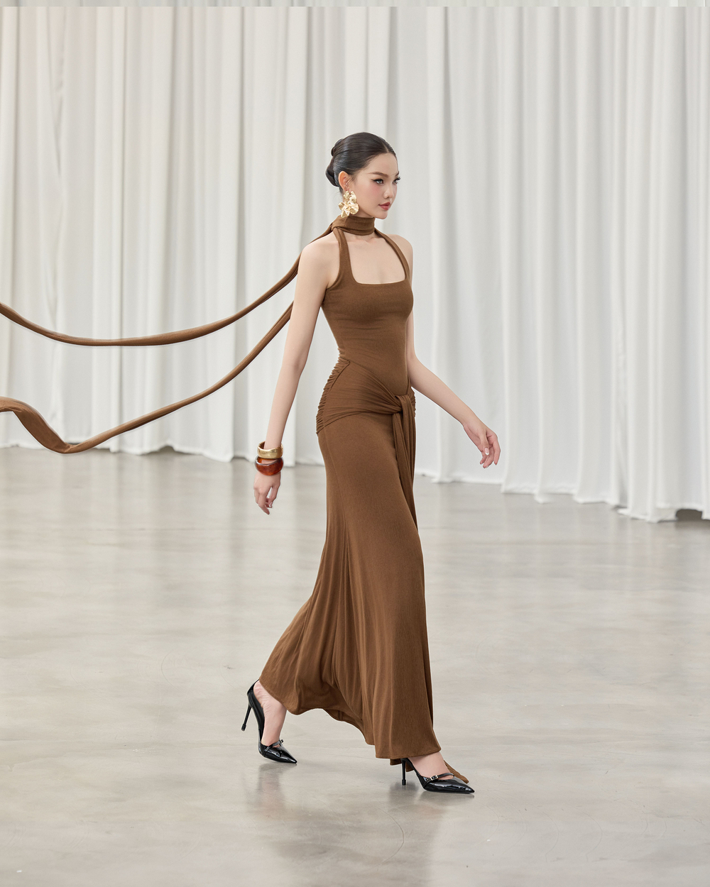 Gari Dress - VE206 - BROWN
