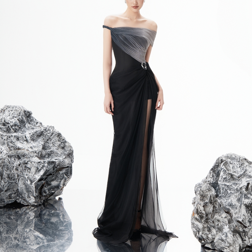 Lael Dress - ET216 - Grey/Black Ombre