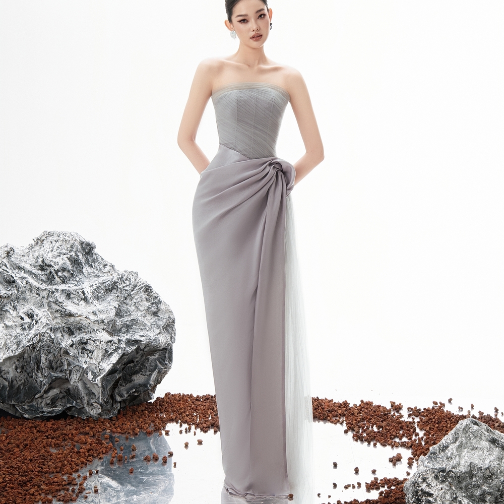 Esta Dress - ET219 - Blue/Gray Light