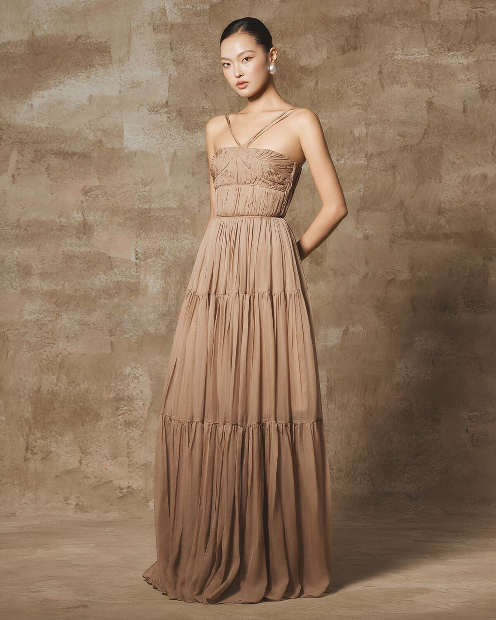 OLIA DRESS - CHIPMUNK BROWN