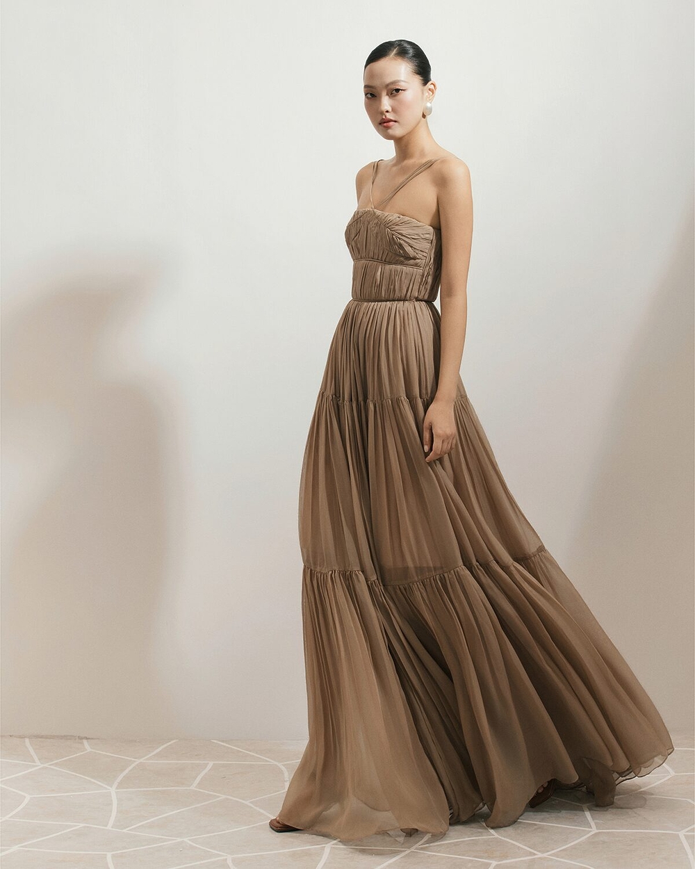 OLIA DRESS - CHIPMUNK BROWN