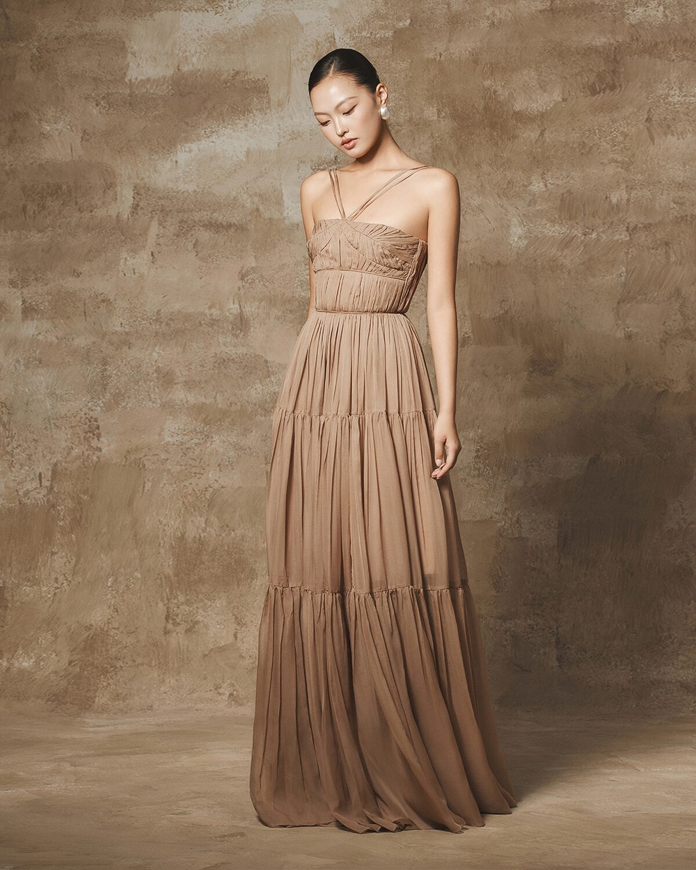 OLIA DRESS - CHIPMUNK BROWN