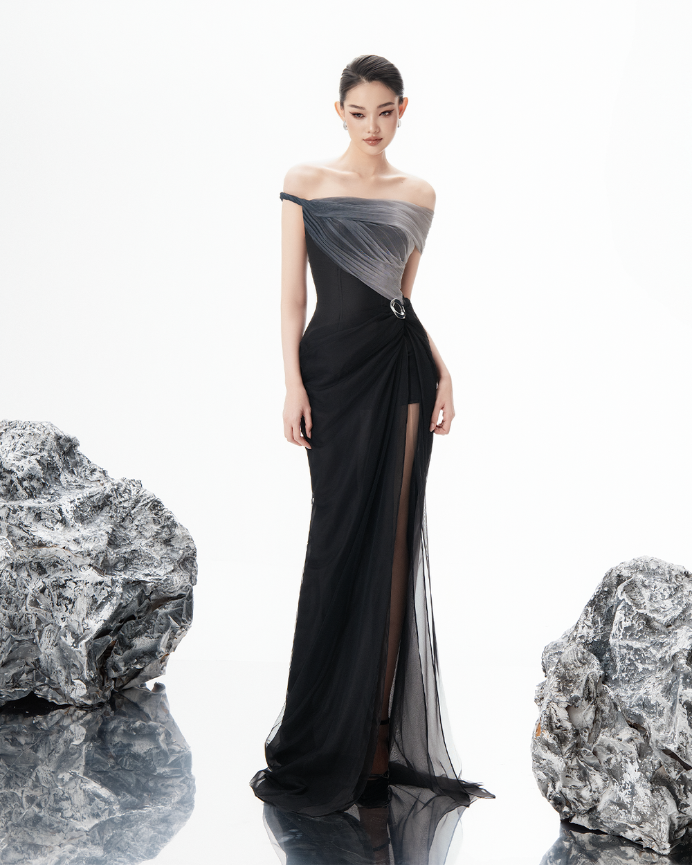 Lael Dress - ET216 - Grey/Black Ombre