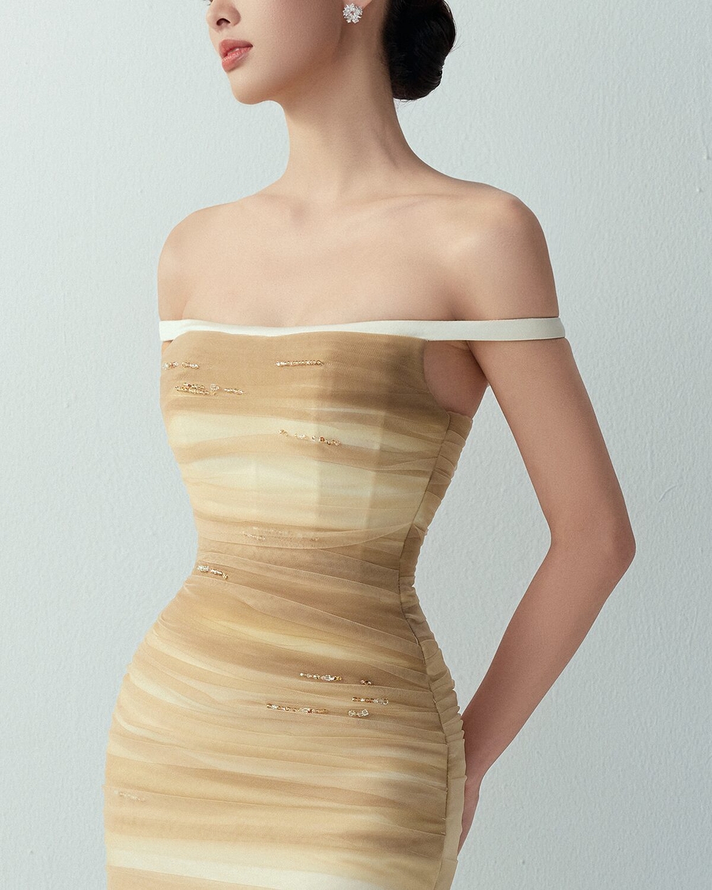 EIRA DRESS - WHITE BROWN