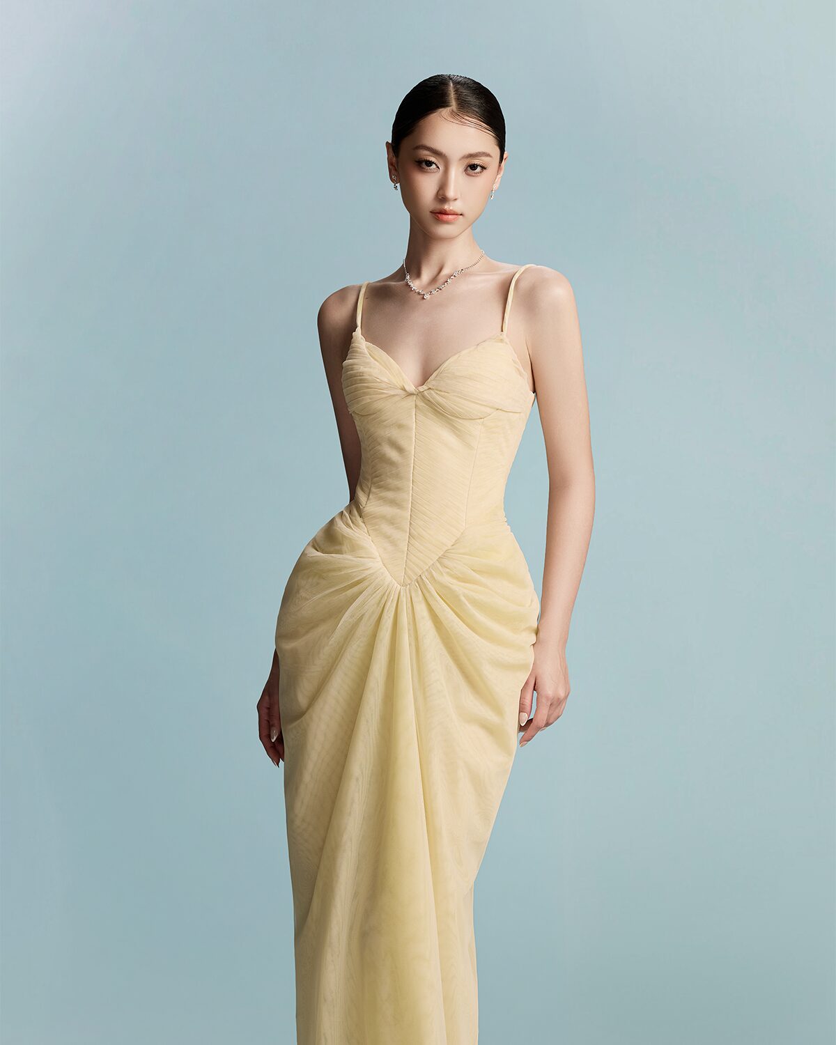 BYDI Asther Collection yellow draped dress