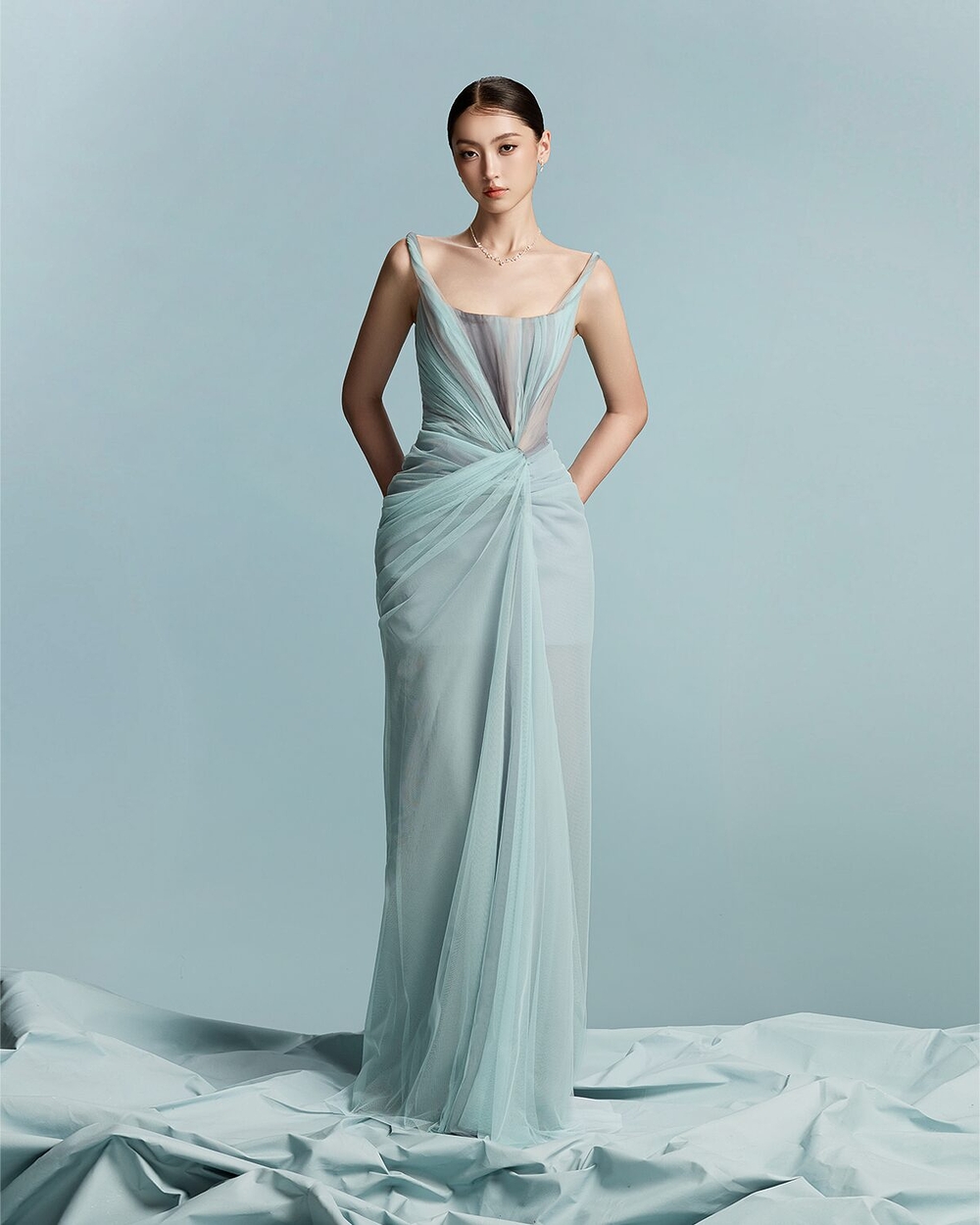 KAYLA DRESS - MISTY BLUE