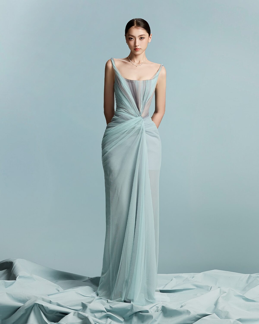 KAYLA DRESS - MISTY BLUE
