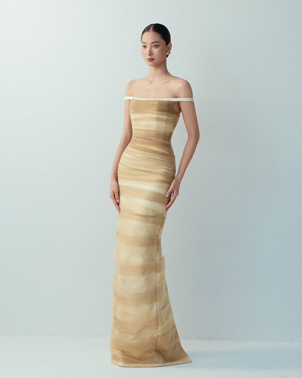 EIRA DRESS - WHITE BROWN